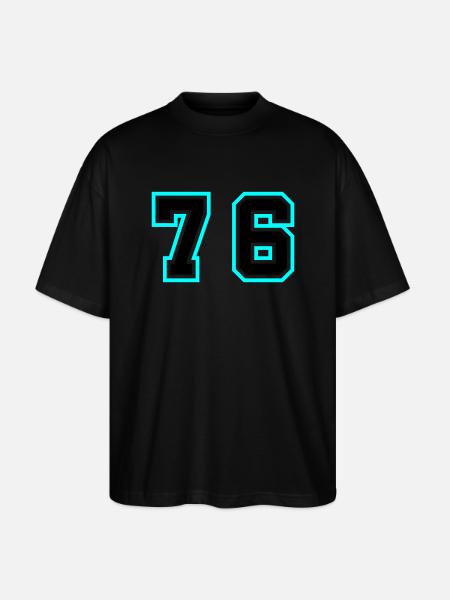 76 Number Symbol - Stanley/Stella Oversized Unisex Organic T-shirt Blaster 2.0 - black