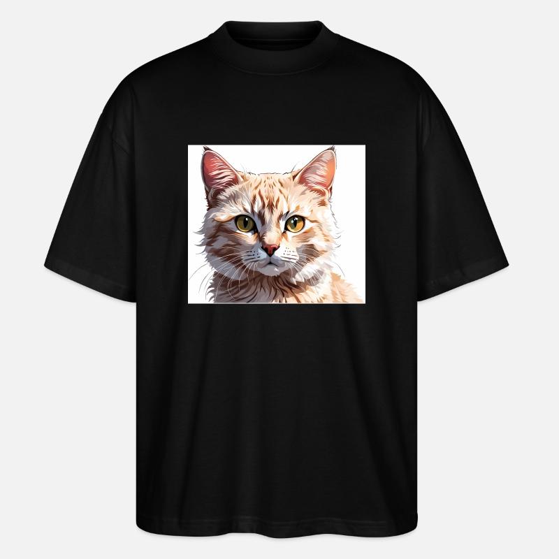 Chat dessin - T-shirt bio Blaster 2.0 coupe oversize Stanley/Stella Unisexe - noir