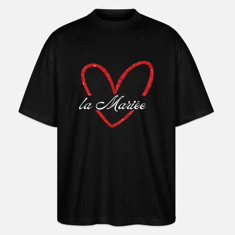 Die Glitzerbraut mit rotem Herz - Stanley/Stella Oversized Unisex Bio T-Shirt Blaster 2.0 - Schwarz