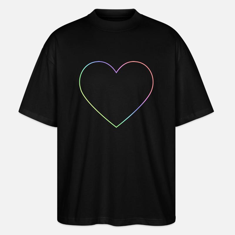 Regenbogen Herz Regenbogenherz - Stanley/Stella Oversized Unisex Bio T-Shirt Blaster 2.0 - Schwarz