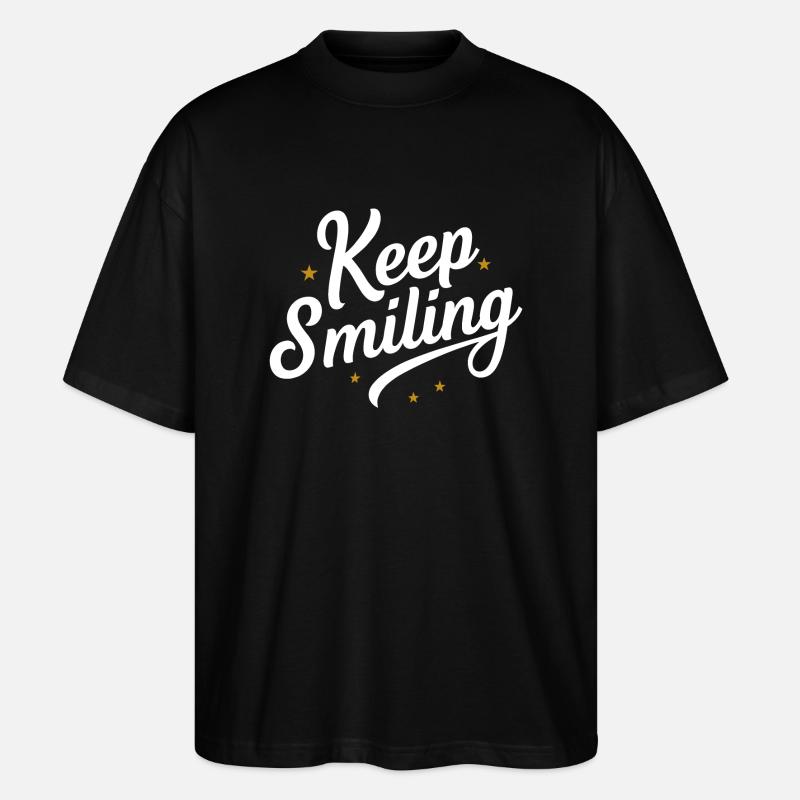 Keep smiling - T-shirt bio Blaster 2.0 coupe oversize Stanley/Stella Unisexe - noir
