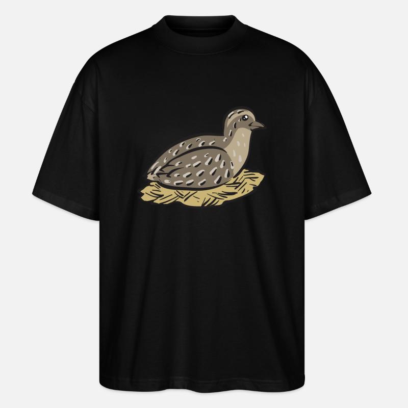 Wachtel Vogel - Stanley/Stella Oversized Unisex Bio T-Shirt Blaster 2.0 - Schwarz