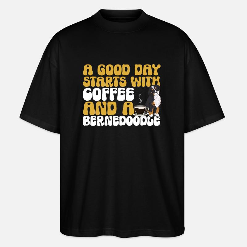 Bernedoodle Hund - Stanley/Stella Oversized Unisex Bio T-Shirt Blaster 2.0 - Schwarz