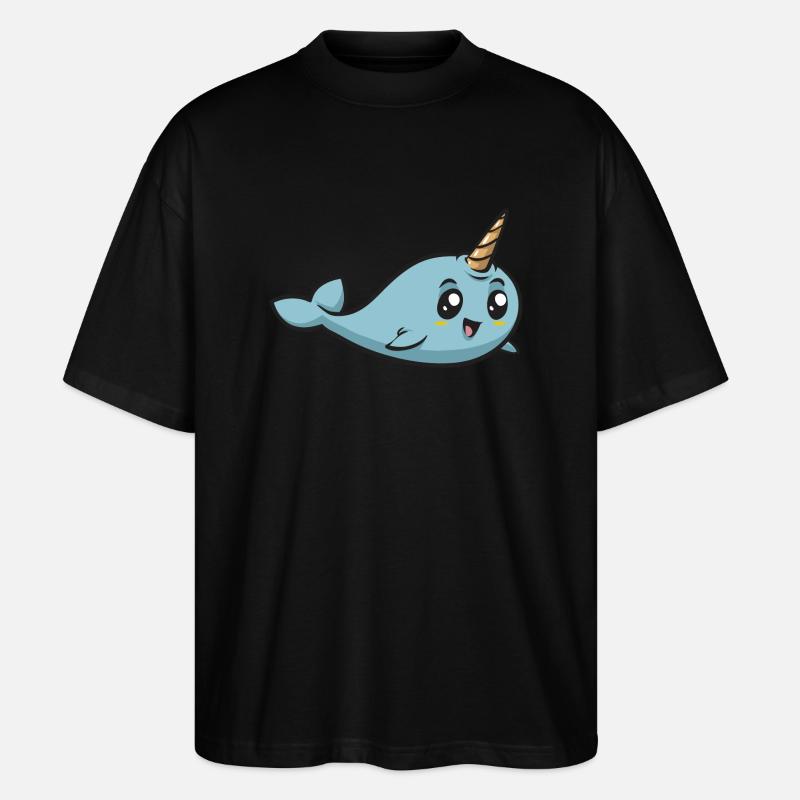 Narwal Einhornwal - Stanley/Stella Oversized Unisex Bio T-Shirt Blaster 2.0 - Schwarz