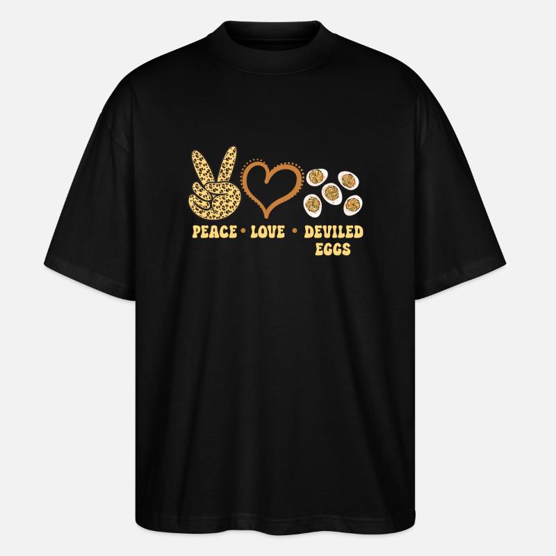 Gefüllte Eier Deviled Eggs - Stanley/Stella Oversized Unisex Bio T-Shirt Blaster 2.0 - Schwarz