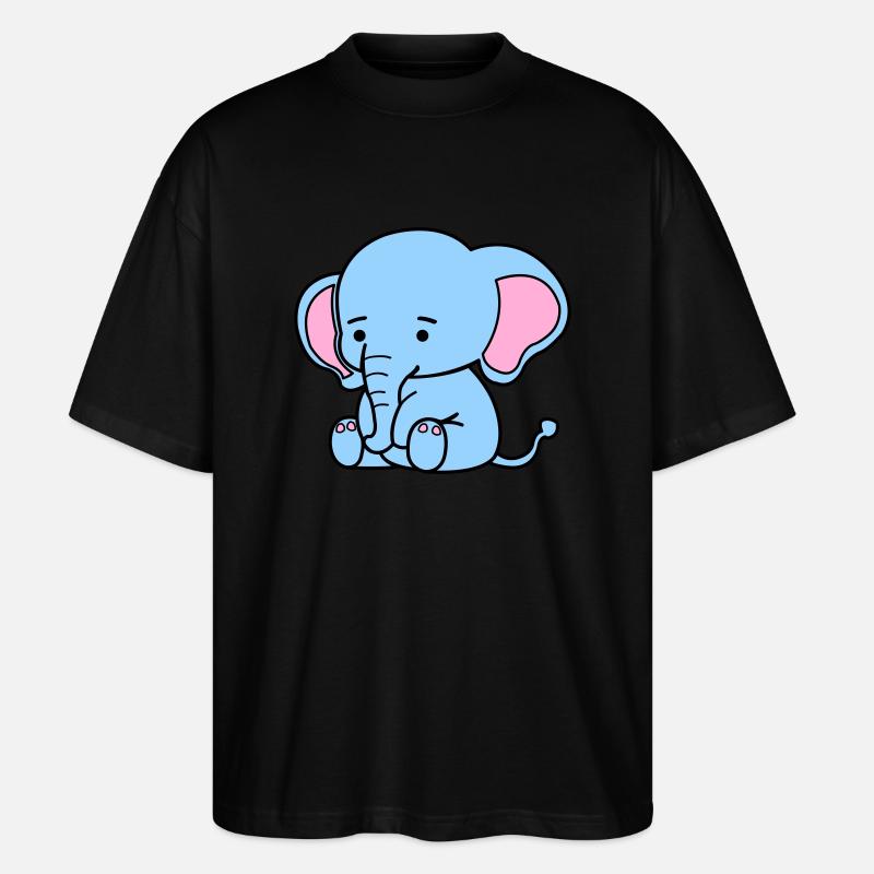 cute elephant - Stanley/Stella Oversized Unisex Bio T-Shirt Blaster 2.0 - Schwarz