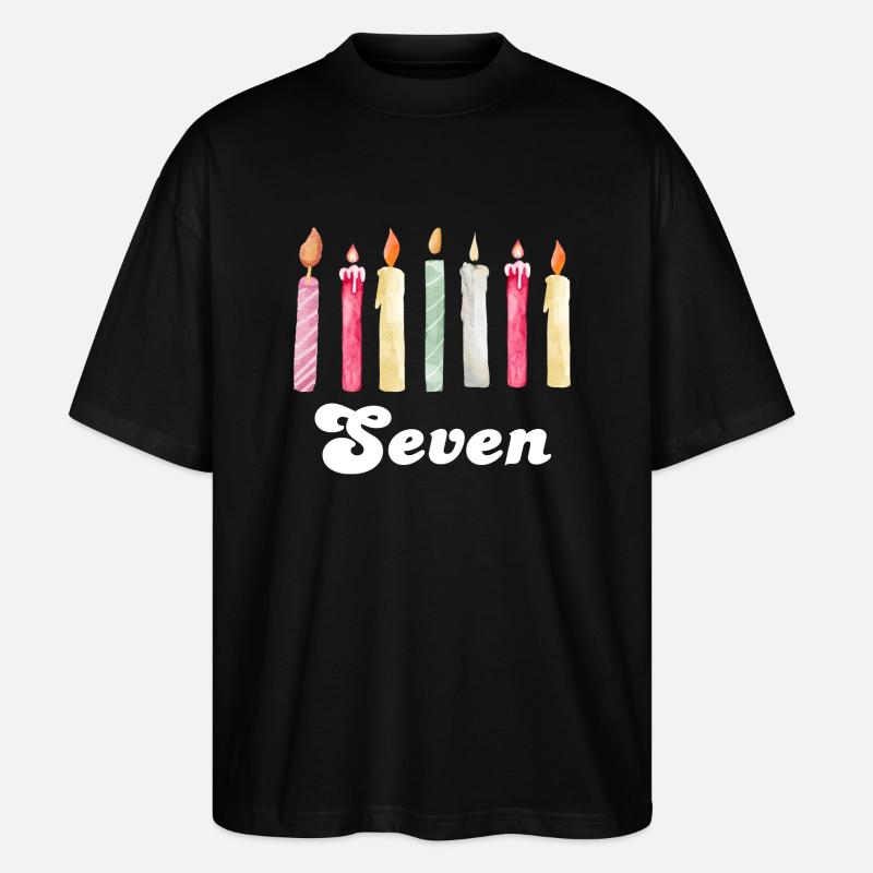 7e anniversaire bougie - T-shirt bio Blaster 2.0 coupe oversize Stanley/Stella Unisexe - noir