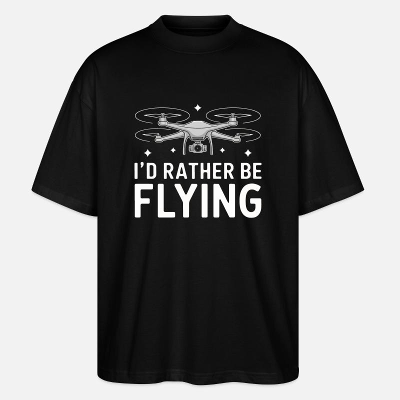Dronen Pilot Quadrocopter Drone - Stanley/Stella Oversized Unisex Bio T-Shirt Blaster 2.0 - Schwarz