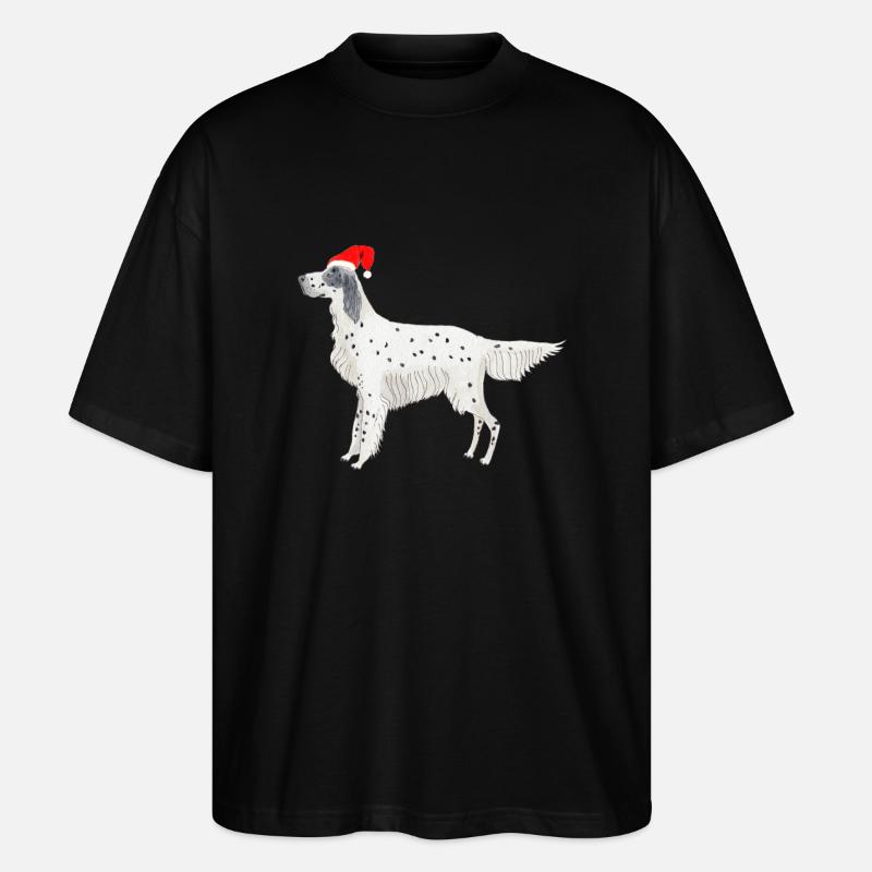 Setter anglais Fundogs Noël - T-shirt bio Blaster 2.0 coupe oversize Stanley/Stella Unisexe - noir