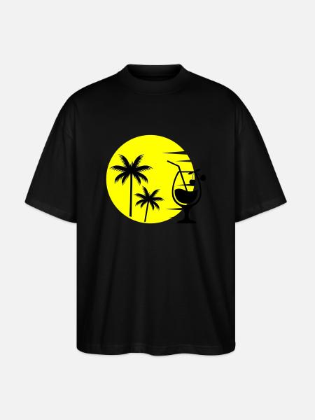 cocktail sunset - Stanley/Stella Oversized Unisex Organic T-shirt Blaster 2.0 - black