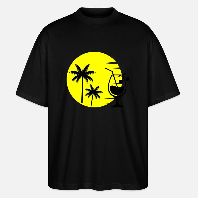 cocktail sunset - Stanley/Stella Oversized Unisex Bio T-Shirt Blaster 2.0 - Schwarz