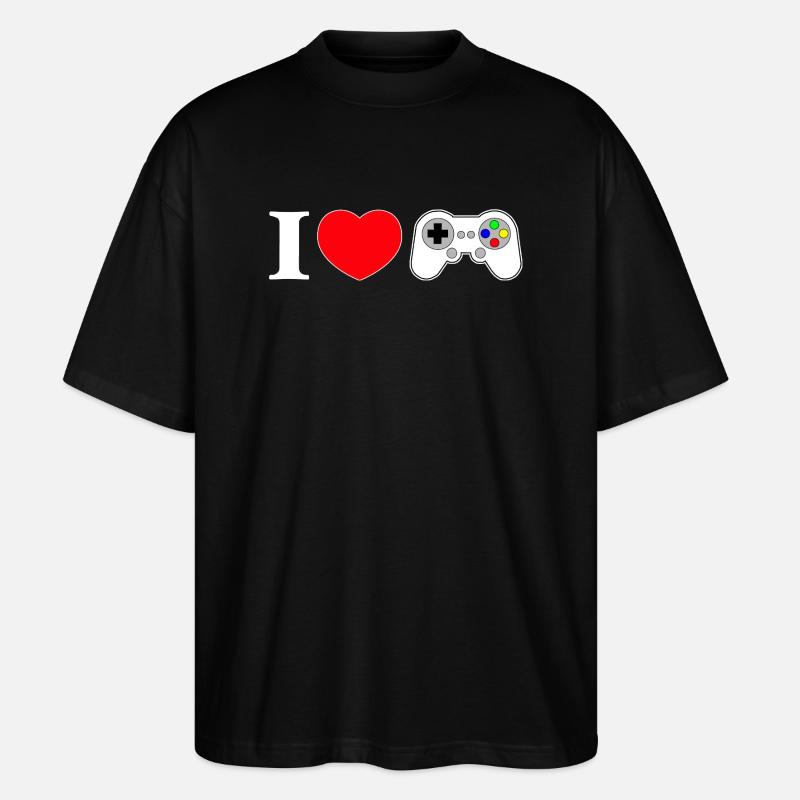 I love gaming - Stanley/Stella Oversized Unisex Bio T-Shirt Blaster 2.0 - Schwarz