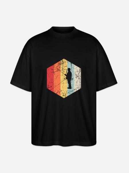 Retro Angler - Stanley/Stella Oversized Unisex Bio T-Shirt Blaster 2.0 - Schwarz