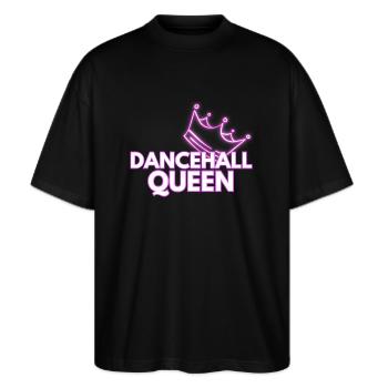 DANCEHALL-QUEEN FÜRS LEBEN - Stanley/Stella Oversized Unisex Bio T-Shirt Blaster 2.0 - Schwarz - Vorne - Alina (178cm) & Michal (187cm)