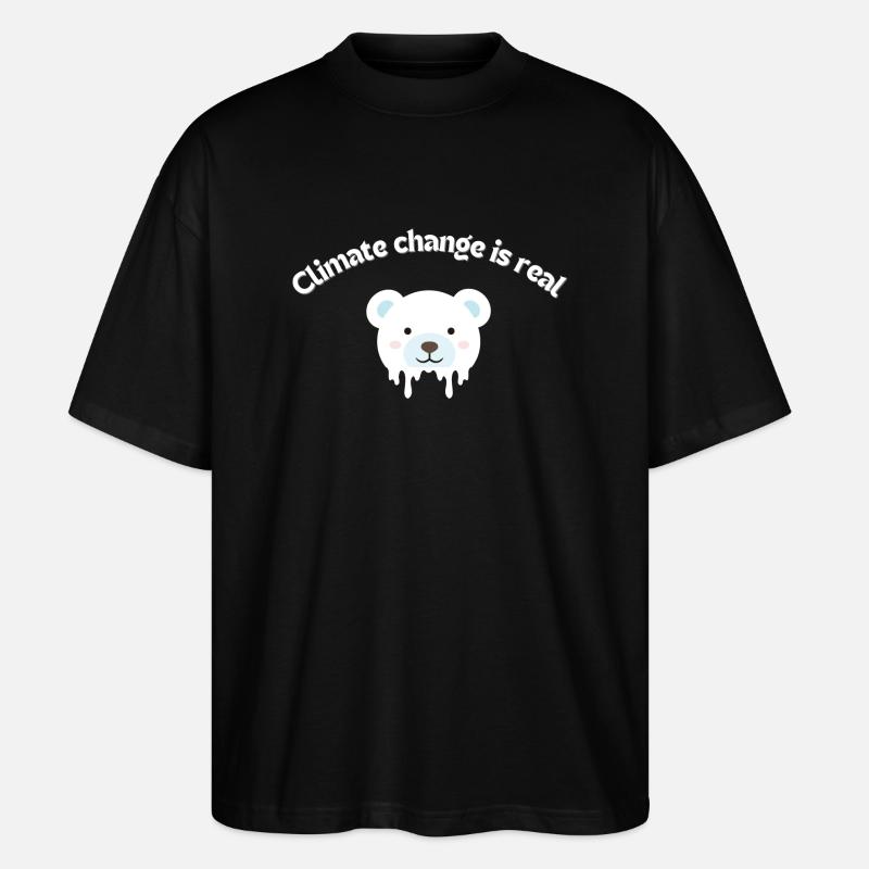 Klimawandel -Eisbär - Stanley/Stella Oversized Unisex Bio T-Shirt Blaster 2.0 - Schwarz