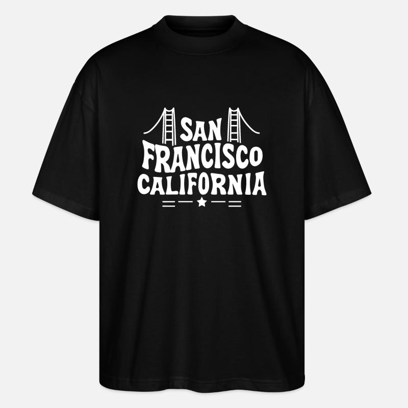San Francisco California - T-shirt bio Blaster 2.0 coupe oversize Stanley/Stella Unisexe - noir