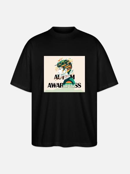 Autism awareness. - Stanley/Stella Oversized Unisex Organic T-shirt Blaster 2.0 - black