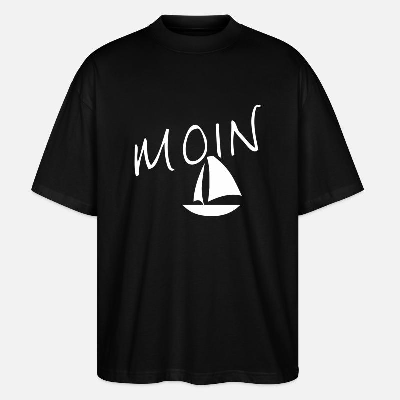 Moin mit Segelschiff - Stanley/Stella Oversized Unisex Bio T-Shirt Blaster 2.0 - Schwarz
