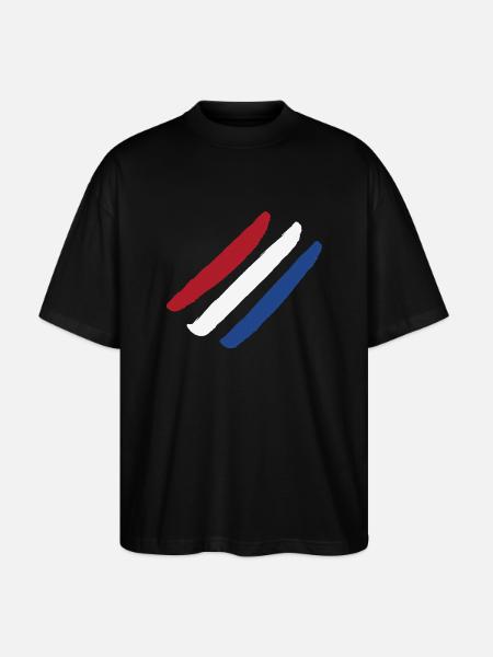 Netherlands Flag -Style Stripes - Stanley/Stella Oversized Unisex Organic T-shirt Blaster 2.0 - black