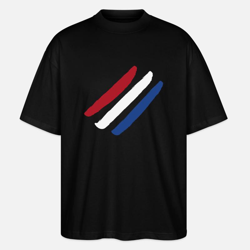 Netherlands Flag -Style Stripes - Stanley/Stella Oversized Unisex Organic T-shirt Blaster 2.0 - black