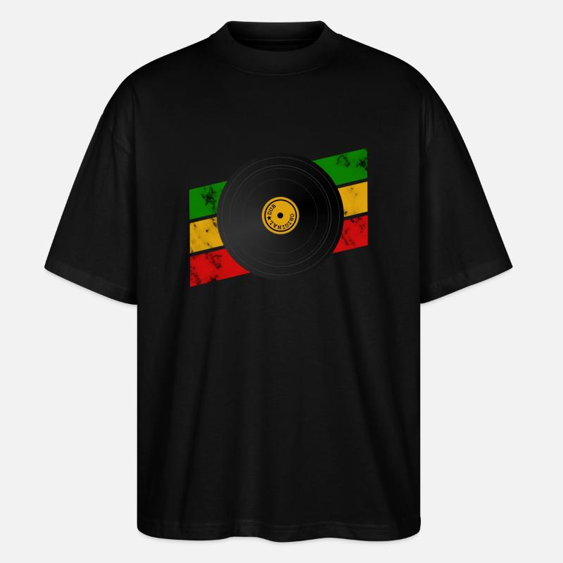 Dub Reggae Platte - Stanley/Stella Oversized Unisex Bio T-Shirt Blaster 2.0 - Schwarz