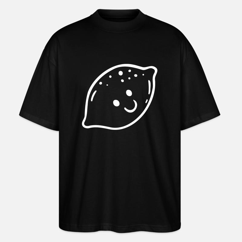 smiley citron drôle - T-shirt bio Blaster 2.0 coupe oversize Stanley/Stella Unisexe - noir