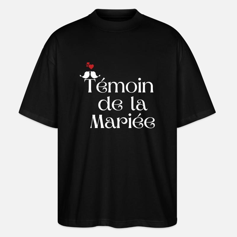 Témoin de la mariée - T-shirt bio Blaster 2.0 coupe oversize Stanley/Stella Unisexe - noir