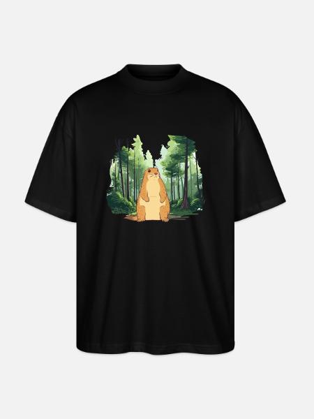 Strong groundhog nature landscape - Stanley/Stella Oversized Unisex Organic T-shirt Blaster 2.0 - black
