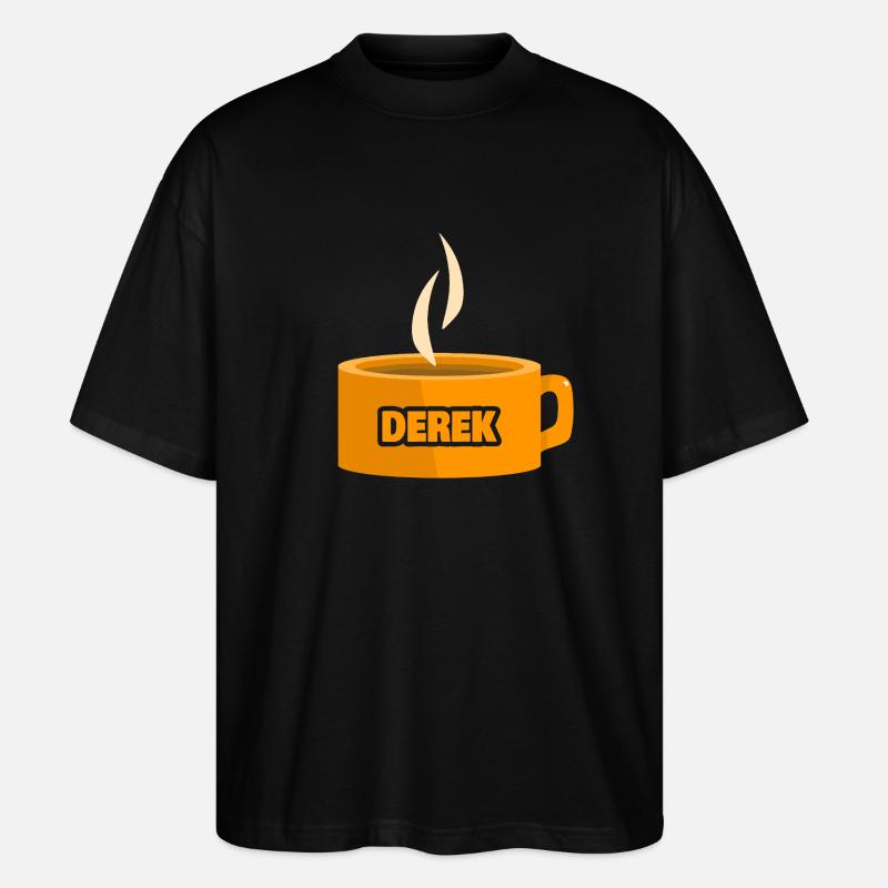 Derek als Teetasse - Stanley/Stella Oversized Unisex Bio T-Shirt Blaster 2.0 - Schwarz