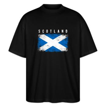 Drapeau de l’Écosse - T-shirt bio Blaster 2.0 coupe oversize Stanley/Stella Unisexe - noir - Devant - Alina (178cm) & Michal (187cm)