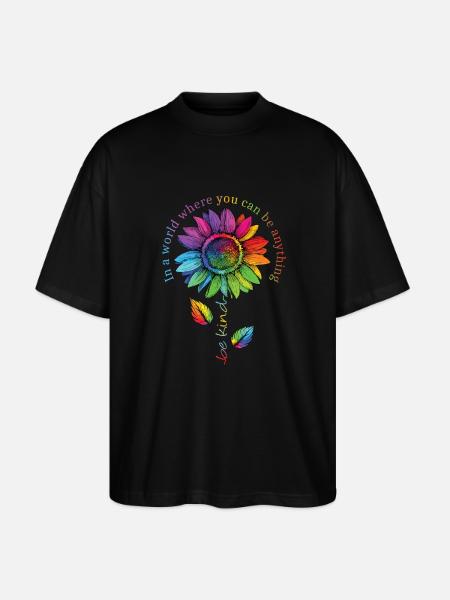 Be Child LGBTQ Rainbow Sunflower Flower CSD - Stanley/Stella Oversized Unisex Organic T-shirt Blaster 2.0 - black
