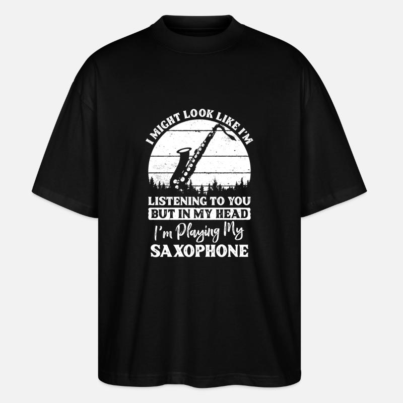 Saxofon - Stanley/Stella Oversized Unisex Bio T-Shirt Blaster 2.0 - Schwarz
