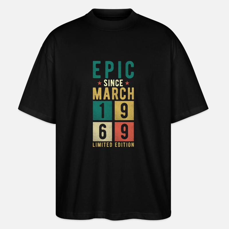 Anniversaire Mars 1969 - T-shirt bio Blaster 2.0 coupe oversize Stanley/Stella Unisexe - noir