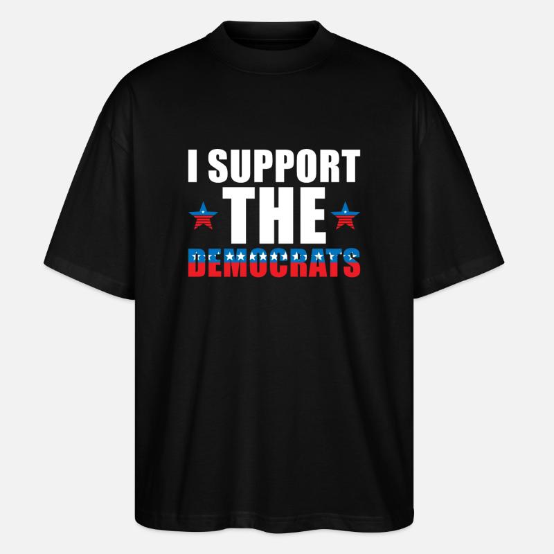 Democrats USA Support - Stanley/Stella Oversized Unisex Organic T-shirt Blaster 2.0 - black