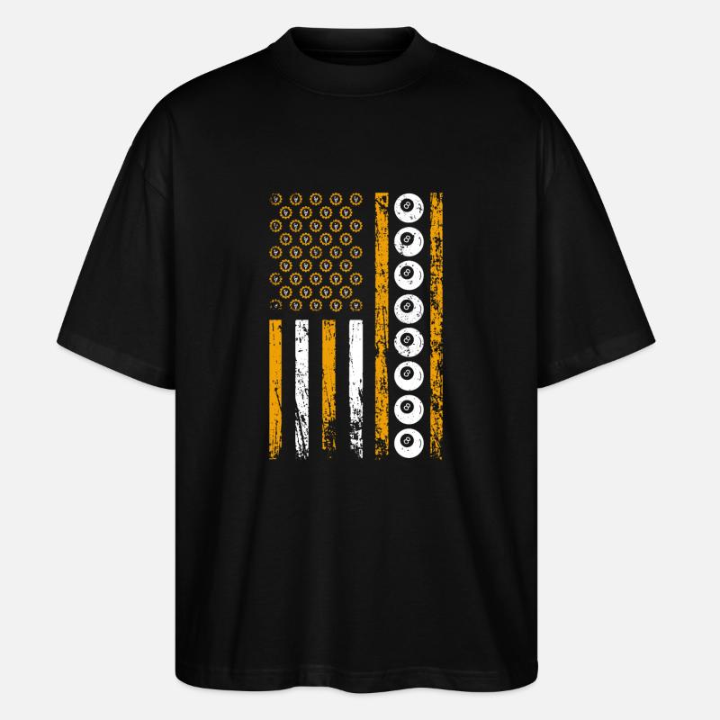 Drapeau sportif américain - T-shirt bio Blaster 2.0 coupe oversize Stanley/Stella Unisexe - noir