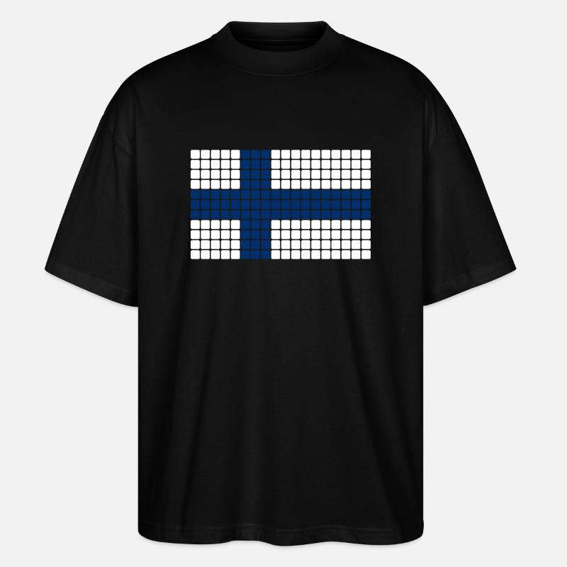 Finnland Flagge - Stanley/Stella Oversized Unisex Bio T-Shirt Blaster 2.0 - Schwarz