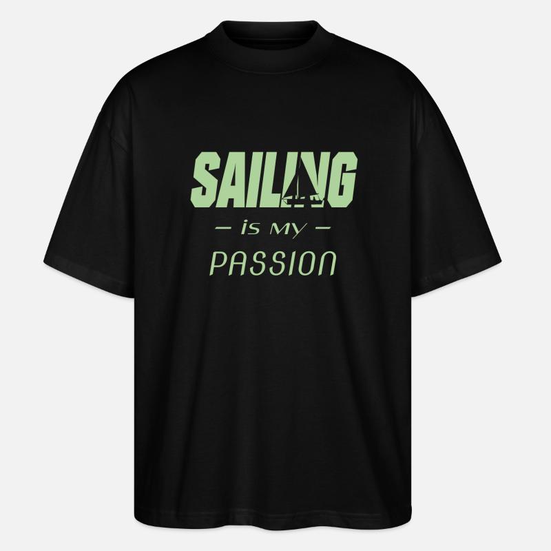 Sailing Sailer Segler Segelschiff - Stanley/Stella Oversized Unisex Bio T-Shirt Blaster 2.0 - Schwarz
