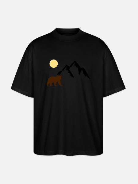 Mountain Bear - Stanley/Stella Oversized Unisex Organic T-shirt Blaster 2.0 - black
