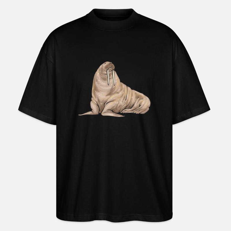 Walross - Stanley/Stella Oversized Unisex Bio T-Shirt Blaster 2.0 - Schwarz