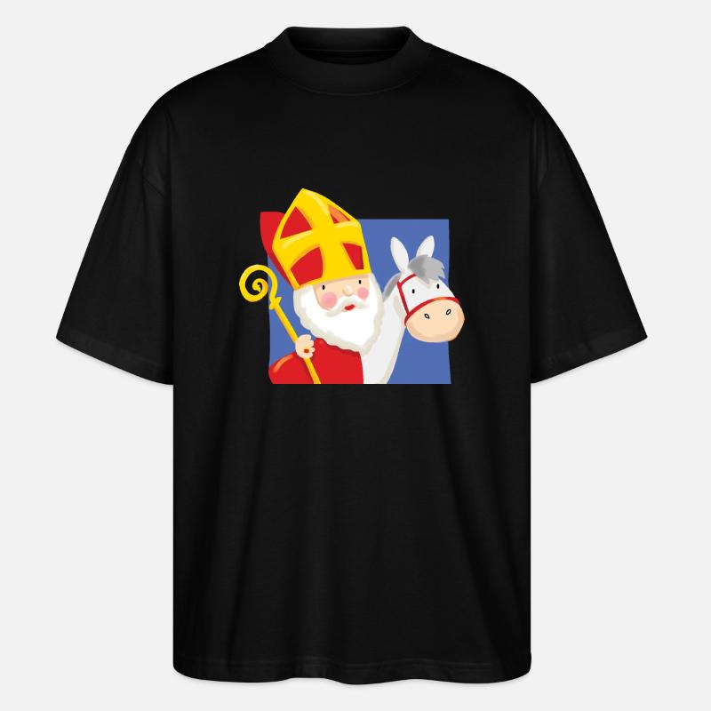 Weihnachtsmann auf Pilz - Stanley/Stella Oversized Unisex Bio T-Shirt Blaster 2.0 - Schwarz