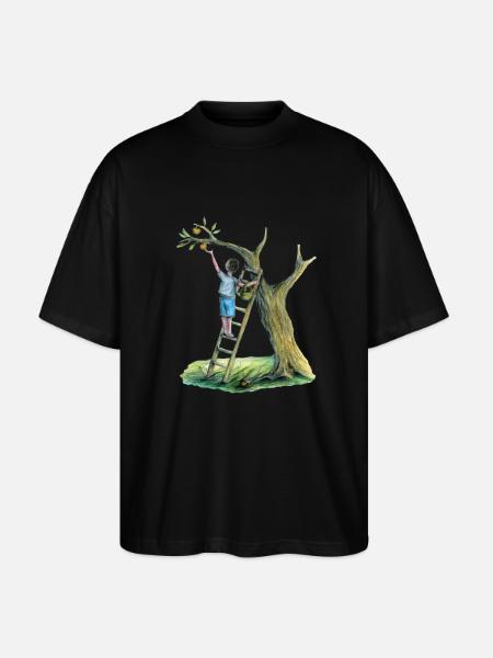 Apfelbaum - Stanley/Stella Oversized Unisex Bio T-Shirt Blaster 2.0 - Schwarz