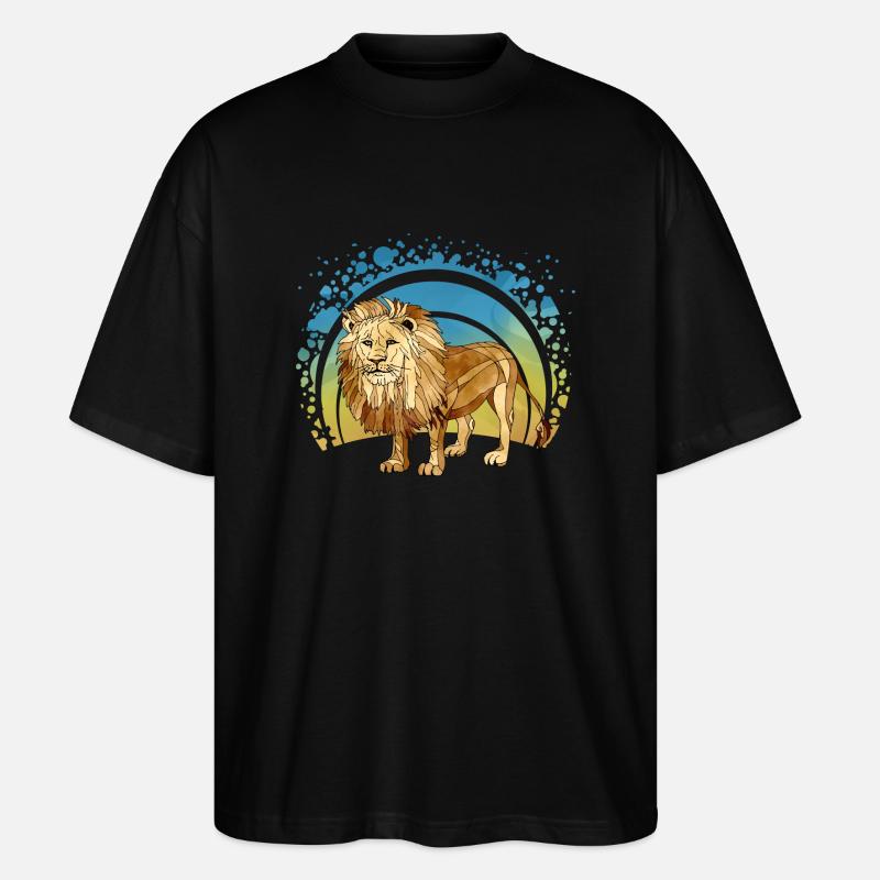 Löwe - Stanley/Stella Oversized Unisex Bio T-Shirt Blaster 2.0 - Schwarz
