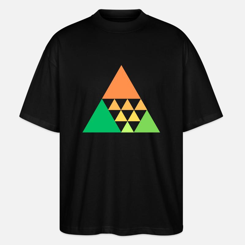 Bunte Dreiecke - Stanley/Stella Oversized Unisex Bio T-Shirt Blaster 2.0 - Schwarz