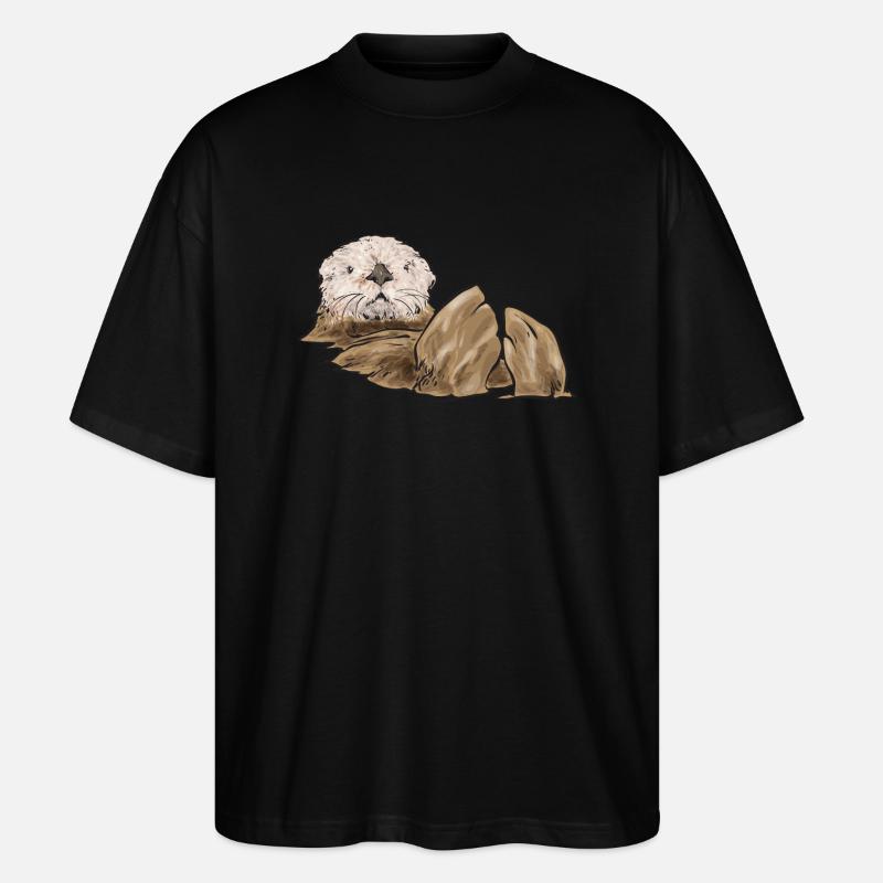 Loutre de mer - T-shirt bio Blaster 2.0 coupe oversize Stanley/Stella Unisexe - noir