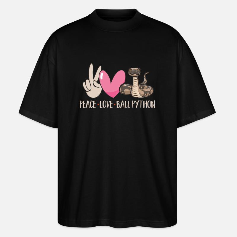 Ball Python Schlange Königspython - Stanley/Stella Oversized Unisex Bio T-Shirt Blaster 2.0 - Schwarz