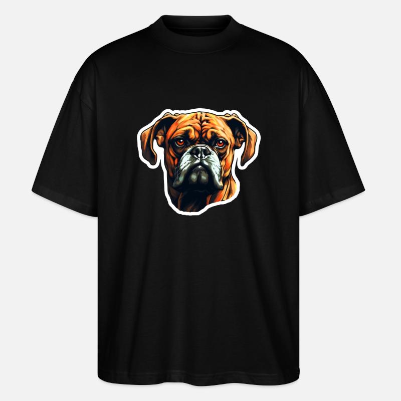 Boxerkopf - Stanley/Stella Oversized Unisex Bio T-Shirt Blaster 2.0 - Schwarz