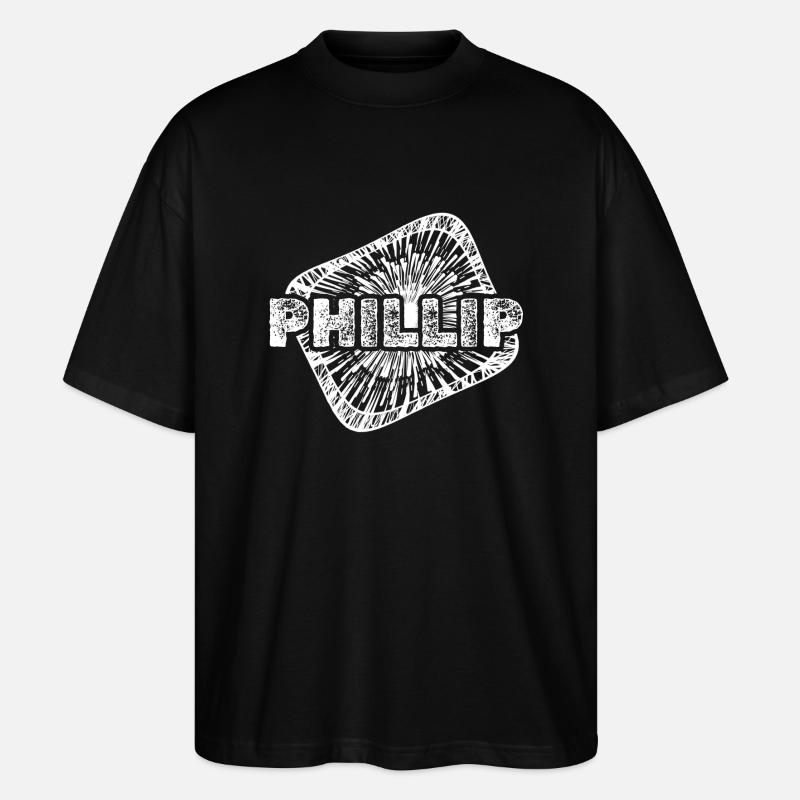 Phillip als Geburt - Stanley/Stella Oversized Unisex Bio T-Shirt Blaster 2.0 - Schwarz
