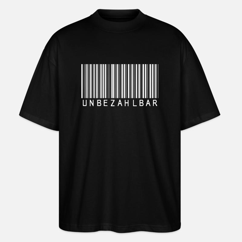 Barcode UNBEZAHLBAR weiß - Stanley/Stella Oversized Unisex Bio T-Shirt Blaster 2.0 - Schwarz