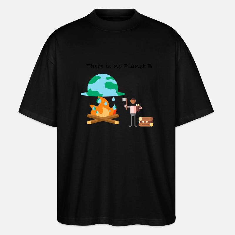 There is no Planet B | Klimaschutz-Design - Stanley/Stella Oversized Unisex Bio T-Shirt Blaster 2.0 - Schwarz