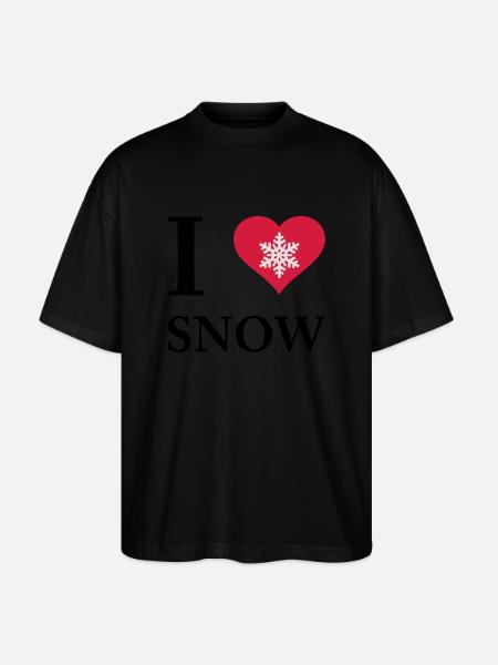 i love snow - Stanley/Stella Oversized Unisex Bio T-Shirt Blaster 2.0 - Schwarz